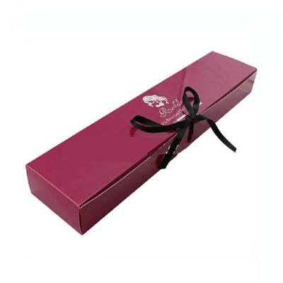 cardboard box hair extension packaging box with hanging insert card with elastic rope