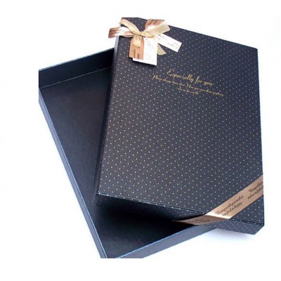 gift box rigid box with lid and bottom ribbon decoration cardboard packaging